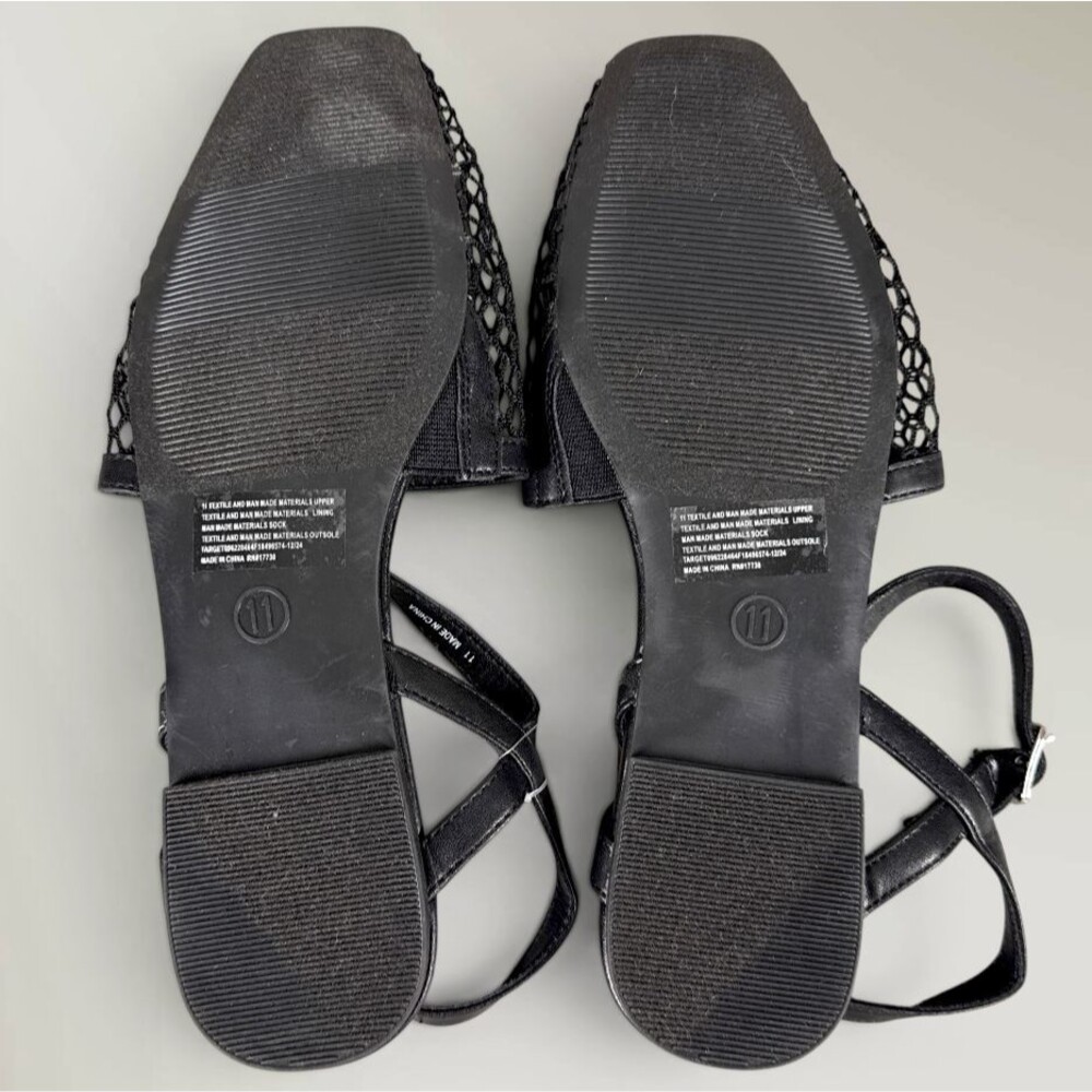 Women's Vanna Fishnet Slingback Flats Memory Foam Insole - A New Day - Size 11 - Picture 7 of 8